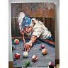 无框画,无框油画,装饰画,印象油画-打台球油画billiards